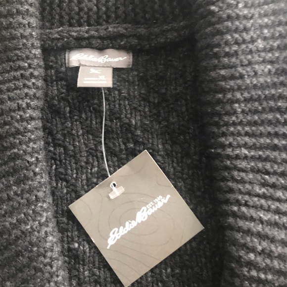 Eddie Bauer Heather grey shawl collar cardigan xl - Picture 6 of 8